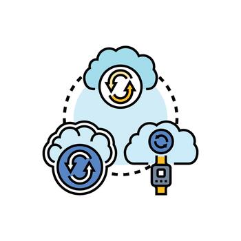 Data syncing between multiple cloud storage services vector