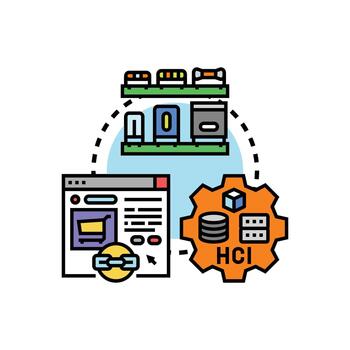 versátil estructura concepto integrando desarrollo, interfaz y datos vector