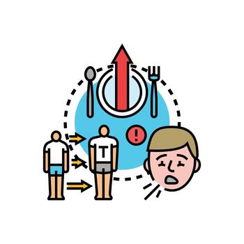 gradual disminución en cuerpo masa concepto ilustración vector
