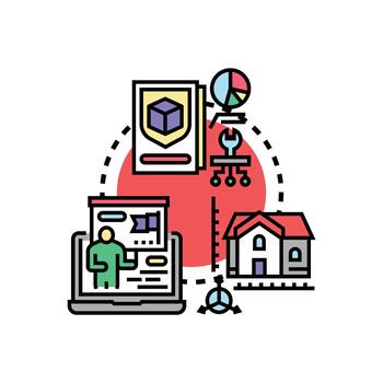 Visual application building process development vector