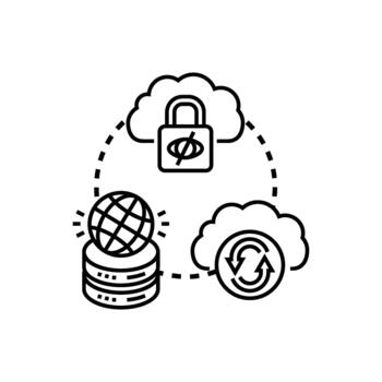 privado nube Procesando infraestructura seguridad concepto vector