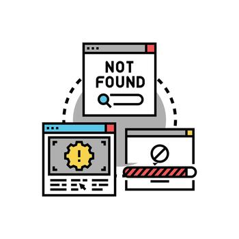 Network connection failed error message concept vector