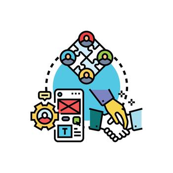 Human centered approach developing user experience solution vector