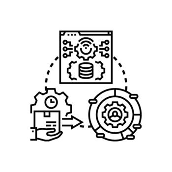 Big data workflow management processing system concept vector