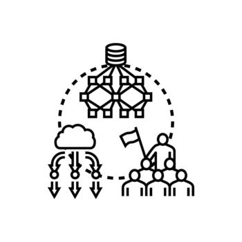 empresa red columna vertebral concepto con nube informática vector