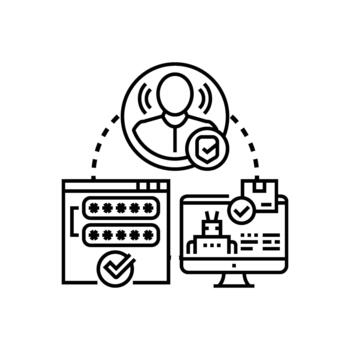 User acceptance validation process checking security passwords vector
