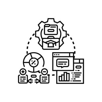 Programming workflow assistance concept with development process vector