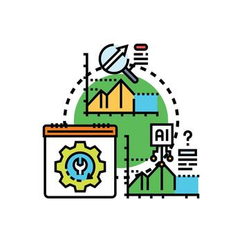 Predictive analytics development using artificial intelligence for future insights vector