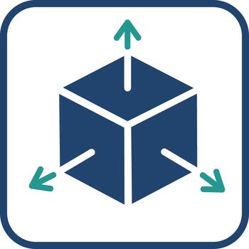 Three dimensional object data structure icon vector