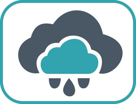 Cloud computing data rain flat icon vector