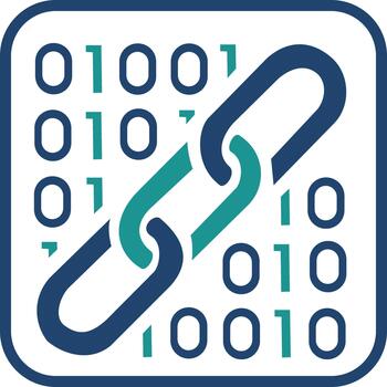 binario código datos corriente enlace icono vector