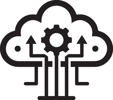 nube informática configuración y Procesando icono vector