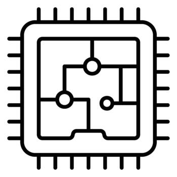 Processor icon for a computer data processing chip vector