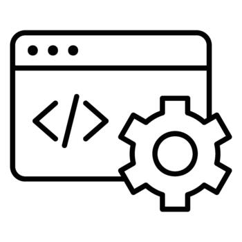 Coding icon or developing website pages vector