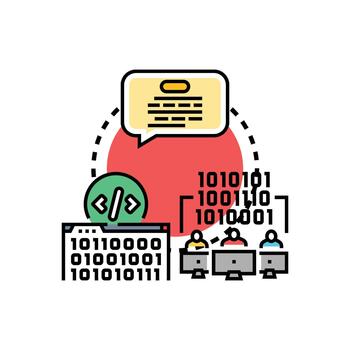 programación idiomas desarrollando software aplicaciones concepto vector