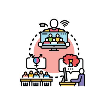 Class led teaching method in learning process vector