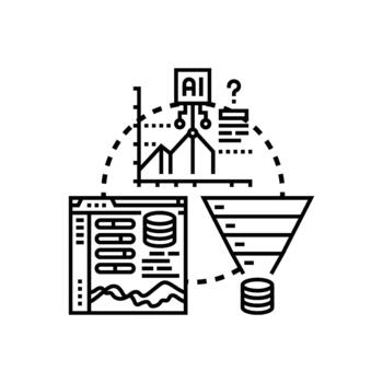 negocio inteligencia visualización Procesando datos utilizando un embudo vector