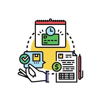 Hand processing payment confirmation checking transaction vector