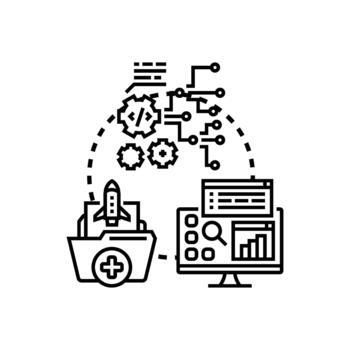 creando software aplicaciones y programación desarrollo proceso vector