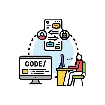 codificación un programa usuario interfaz panel concepto vector