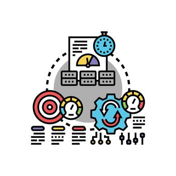 Improving key performance indicators performance development process vector