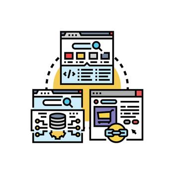 web establecido plataforma desarrollando sistema integración concepto vector