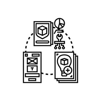 Initial prototype creating process concept illustration vector