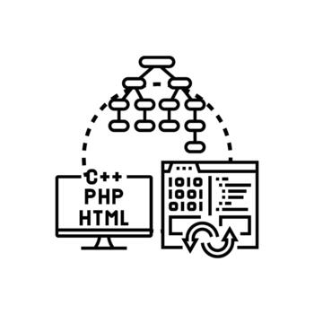 creando y desarrollando software con programación idioma herramientas vector