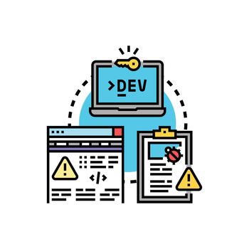 Software development resolving bug problems process work vector