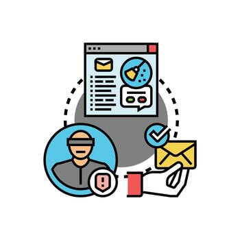 Email verification method checking user security access vector