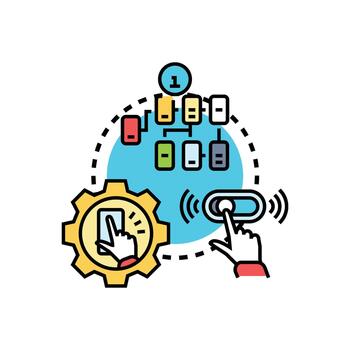 Interface designing process for user experience development vector