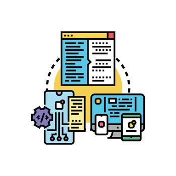 software pruebas proceso en múltiple digital dispositivos vector
