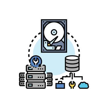 datos ingiriendo almacenamiento Procesando y analizando sistema concepto vector