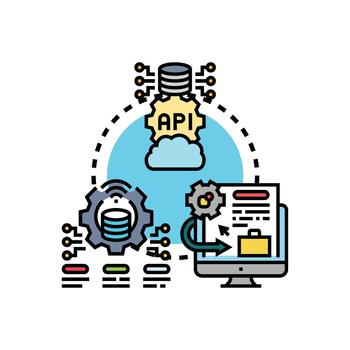 datos integración proceso con api y nube infraestructura vector
