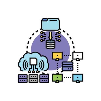 servidor base de datos administración sistema Procesando información vector