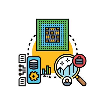 artificial inteligencia agente lote Procesando datos concepto vector