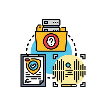 Consent biometric data processing document security concept vector