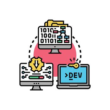 abierto fuente software Insignia programación concepto vector