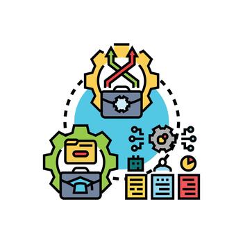 Document change management process workflow optimization concept vector