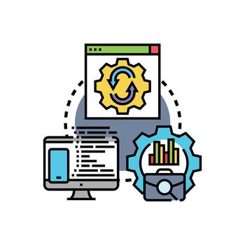 Web application development creating digital software solutions vector
