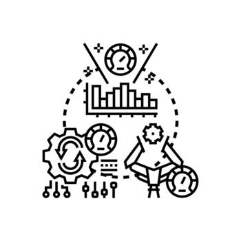 Processing effectiveness analysis improving data project management vector