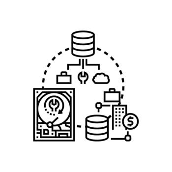 Data digitization storing information cloud computing concepts vector