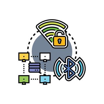 Network access layer securing data connection wirelessly vector