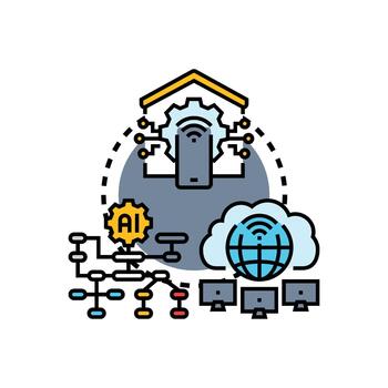 Cognitive computing artificial intelligence ai system development vector