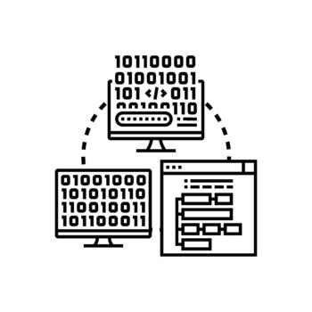 software creación proceso y desarrollo concepto vector