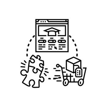 Tech enabled progress concept generating solutions and development vector