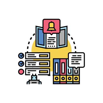 referencia folleto información Procesando y documentación concepto vector