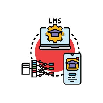 adaptado aprendizaje programa desarrollo y lms concepto vector