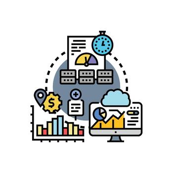 System log analytics processing data for business intelligence vector