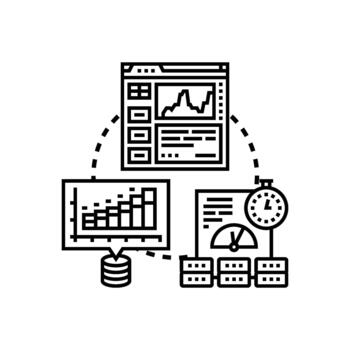 Performance metrics visualization data analysis concept vector